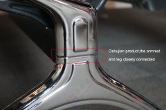 The armrest and leg of airport chair