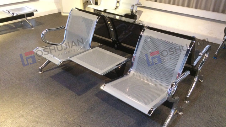Public chair with table, waiting chair with table, airport chair with table